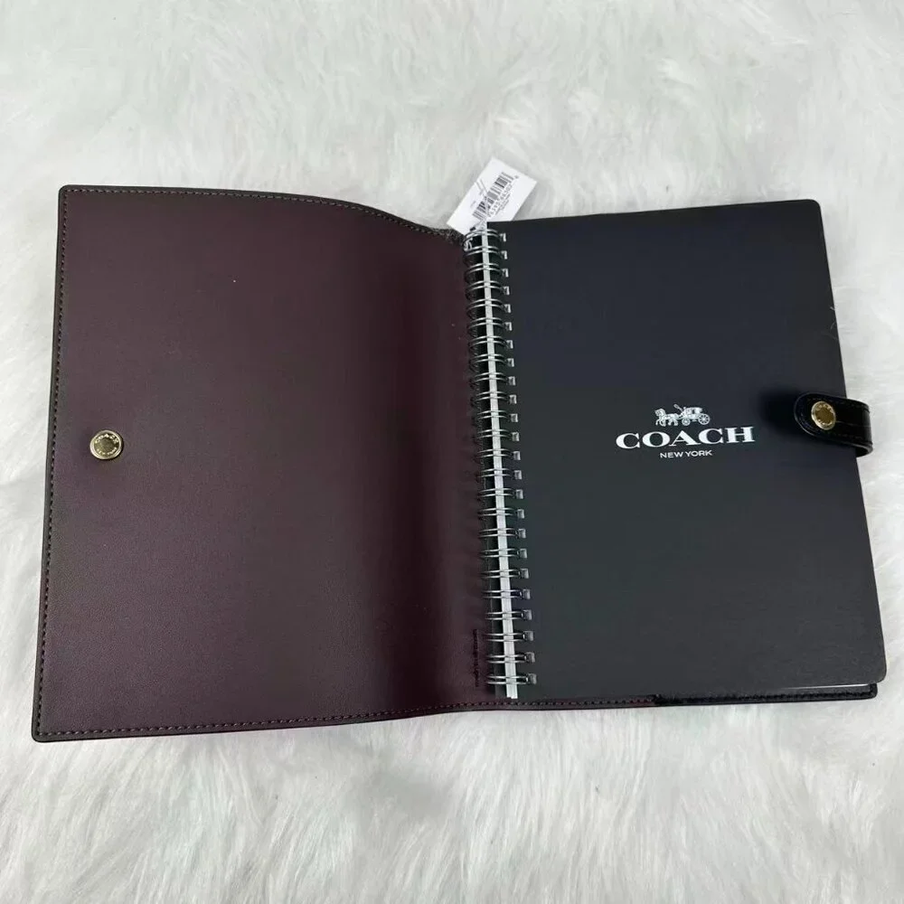 Coach Notebook In Signature Canvas In Brown Black CZ198 NWT